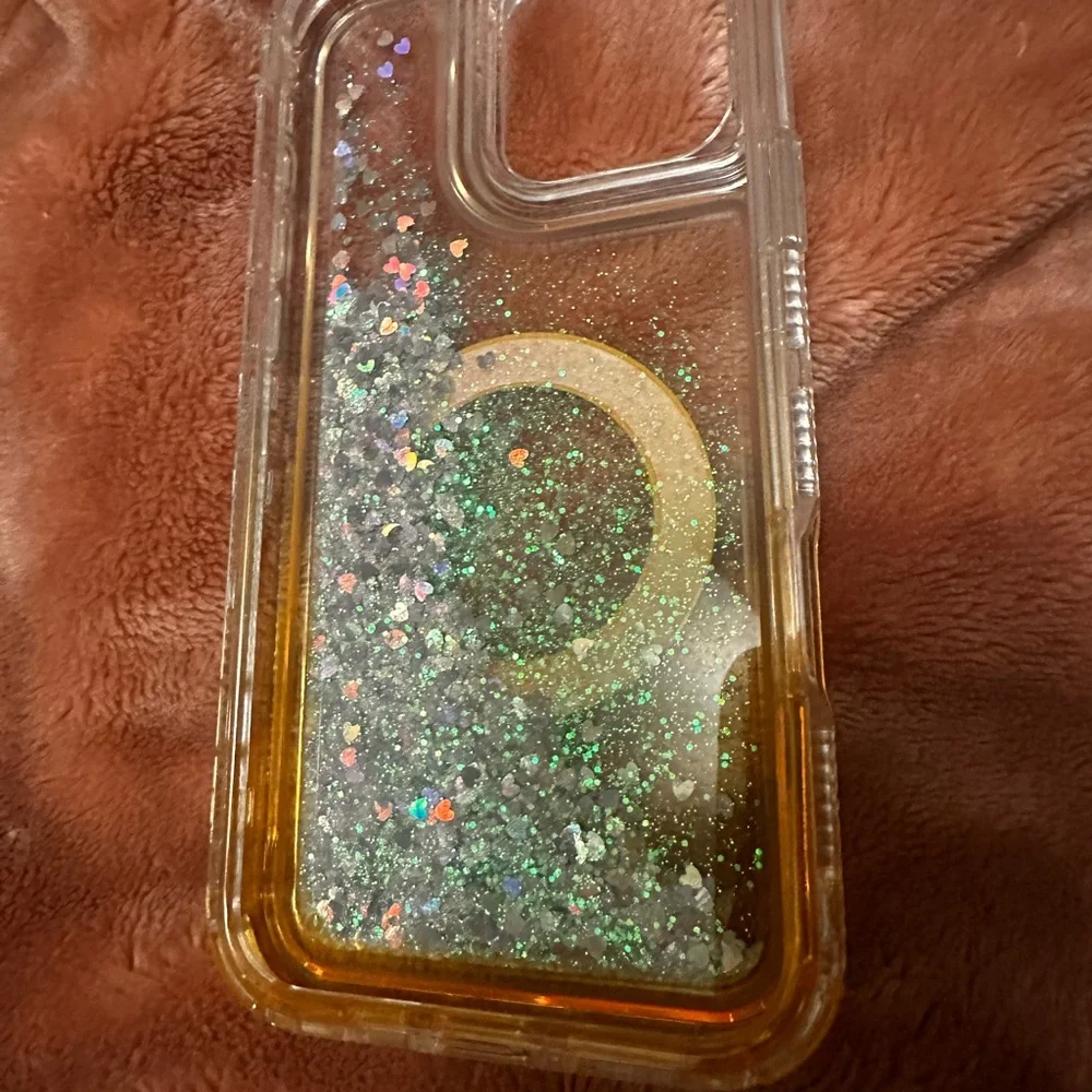 Bling iPhone 16 Pro Max Case MagSafe YELLOW Shockproof Iridescent Liquid